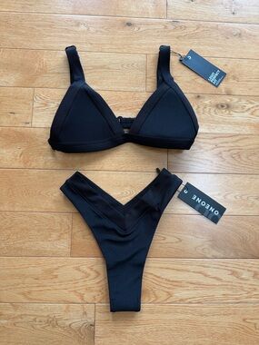 Oneone Black Ribbed Kameron Top & Jesse Bottoms- NWT Small